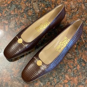 Ferragamo “Cauta” Gold Coin Pumps